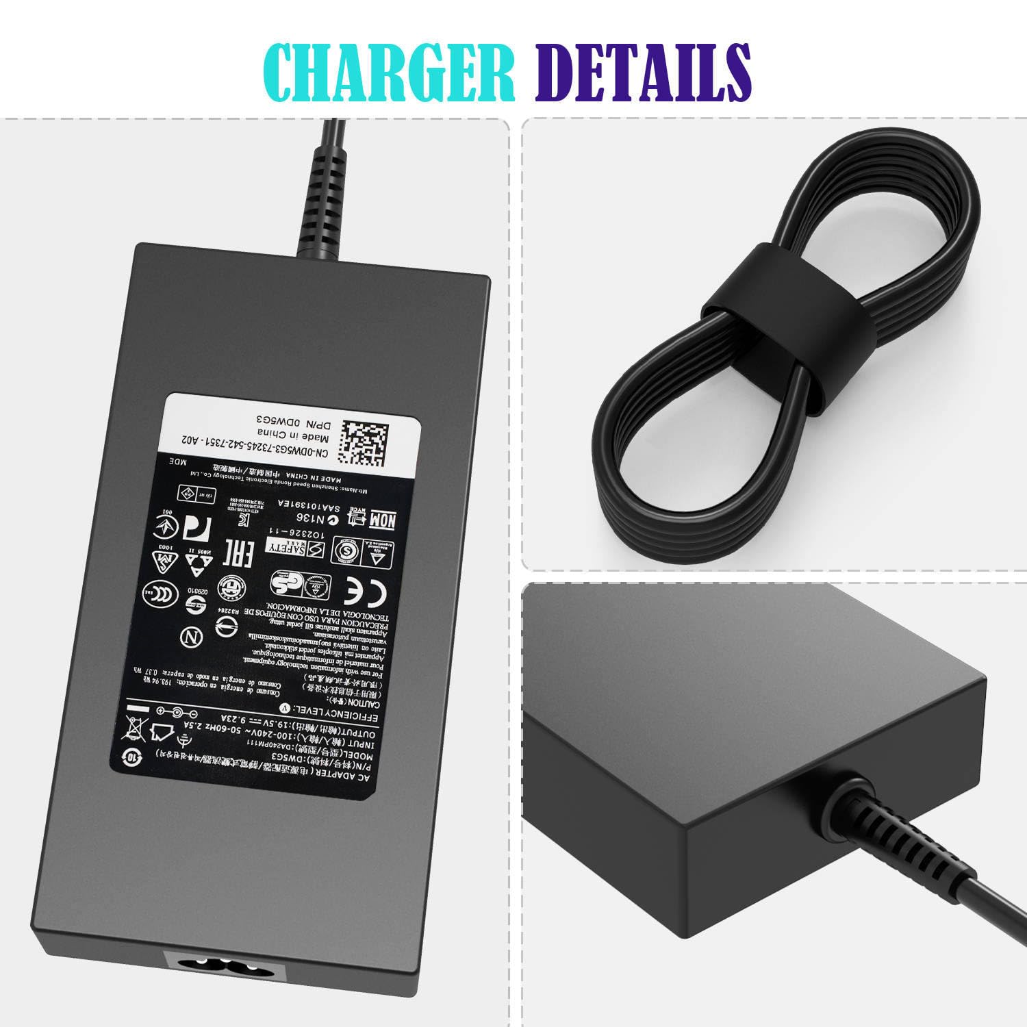 Amazon.com: Original Replacement 180W Dell Laptop Charger Fit for